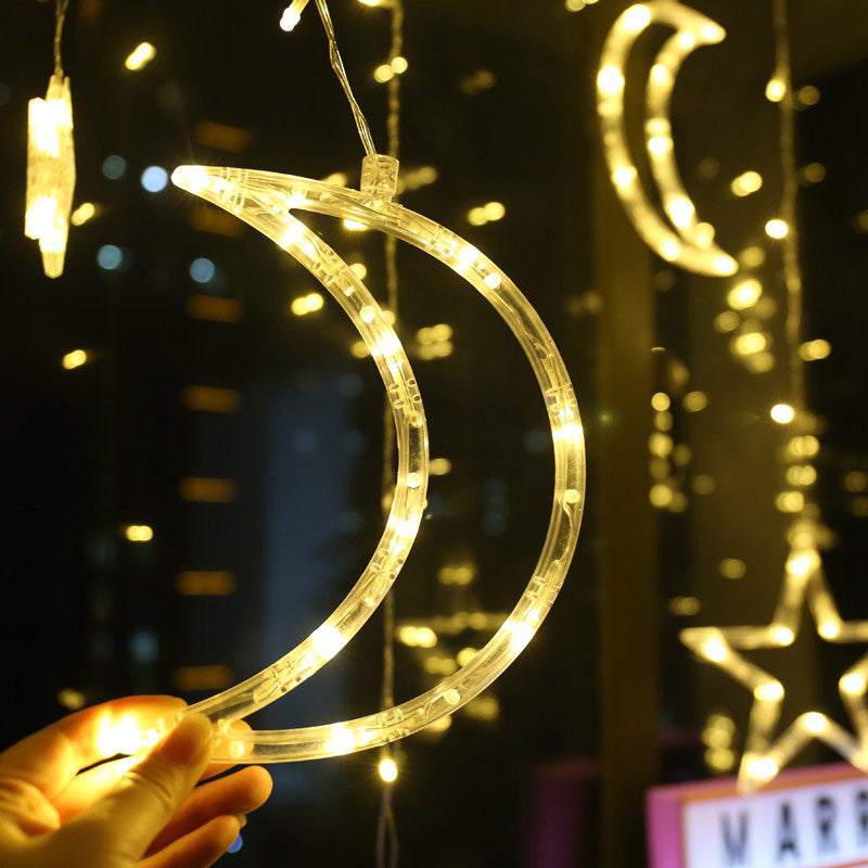 Ramadan Eid Crescent and Star String Light Decoration