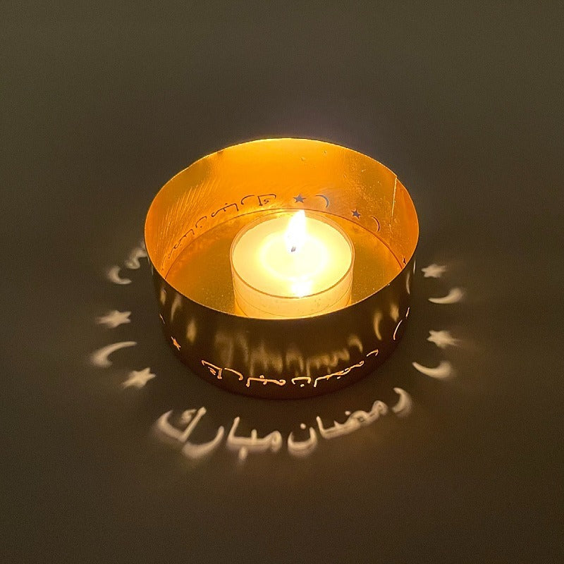 Ramadan Eid Mubarak Tea Light Candle Holder Decoration (Pack of 3 or 5)