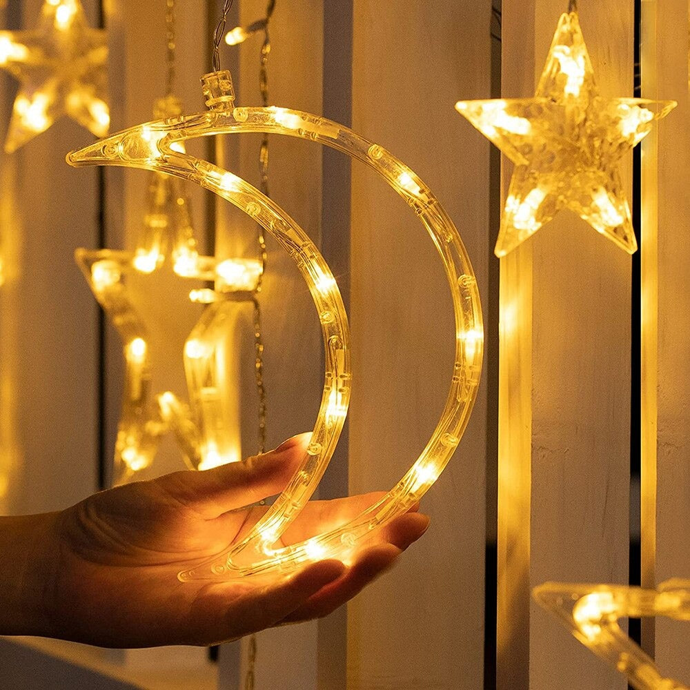 Ramadan Eid Crescent and Star String Light Decoration